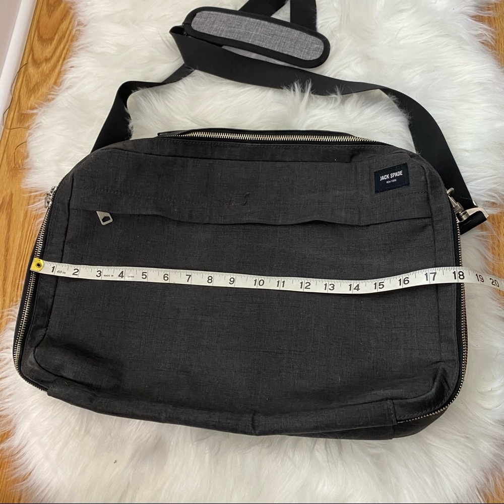 Jack Spade New York Oxford Tech Crossbody Laptop Travel Work Bag Charcoal Grey - Picture 4 of 12